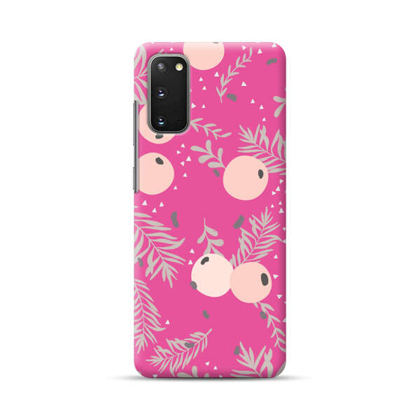 Berries Floral Pattern Pink Background Samsung Galaxy S20 FE (5G) Hard Case