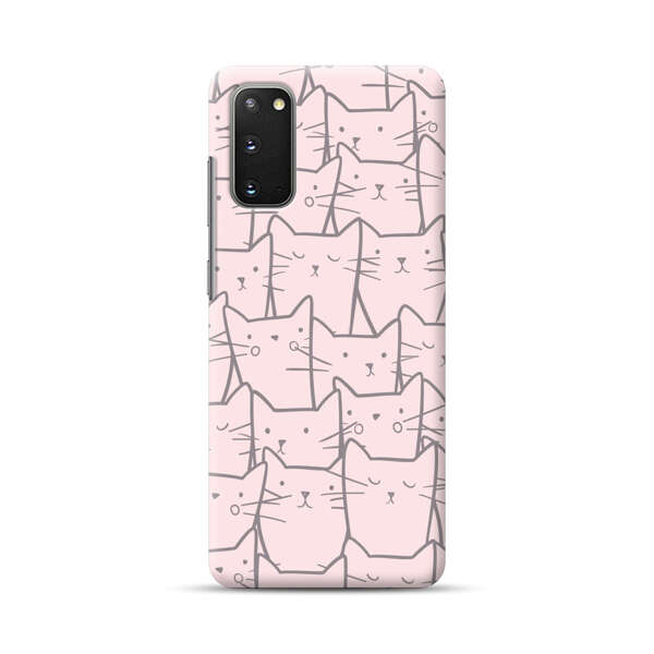 Cute Hand Drawn Cat Pattern Samsung Galaxy S20 FE (5G) Hard Case