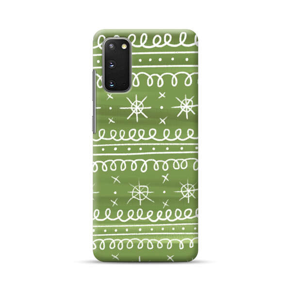 Green White Stars Loop Pattern Samsung Galaxy S20 FE (5G) Hard Case