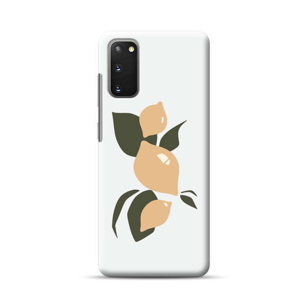 Minimalistic Beige Lemons with Green Leaves Samsung Galaxy S20 FE (5G) Hard Case