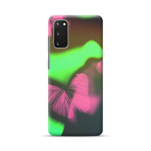 Pink Butterflies Green Background Samsung Galaxy S20 FE (5G) Hard Case