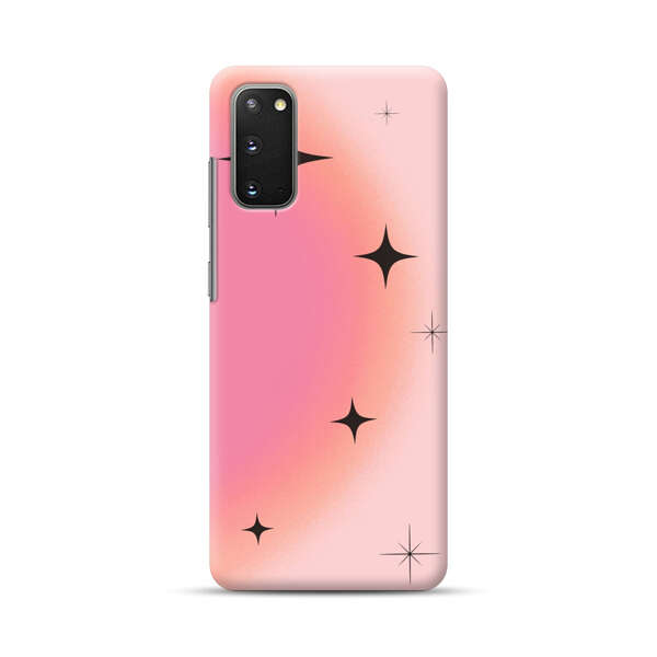 Pink Peach Gradient with Black Stars Samsung Galaxy S20 FE (5G) Hard Case