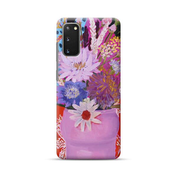 Vibrant Floral Bouquet in Pink Vase Samsung Galaxy S20 FE (5G) Hard Case