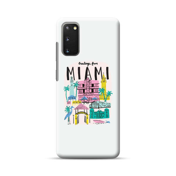 Vibrant Miami Cityscape Illustration Samsung Galaxy S20 FE (5G) Hard Case