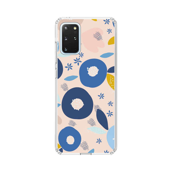 Abstract Floral Pattern with Blue, Pink and Mustard Flowers Samsung Galaxy S20 Plus (5G) Case