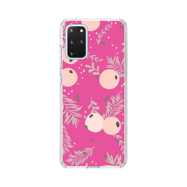 Berries Floral Pattern Pink Background Samsung Galaxy S20 Plus (5G) Case
