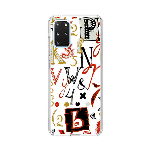 Colorful Hand Drawn Letters and Numbers Pattern Samsung Galaxy S20 Plus (5G) Case