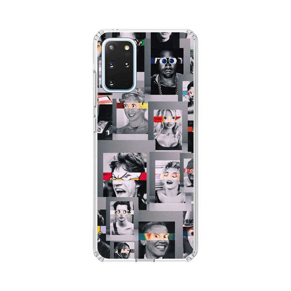 Creative Collage of Iconic Black and White Portraits with Cartoon Eyes Samsung Galaxy S20 Plus (5G) Case