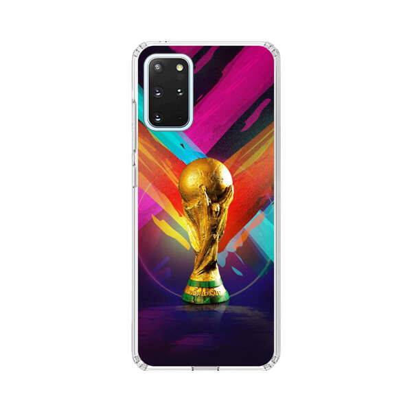 Golden Soccer Trophy with Colorful Abstract Background Samsung Galaxy S20 Plus (5G) Case