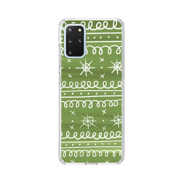 Green White Stars Loop Pattern Samsung Galaxy S20 Plus (5G) Case