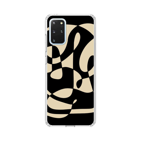 Modern Abstract Beige and Black Geometry Samsung Galaxy S20 Plus (5G) Case