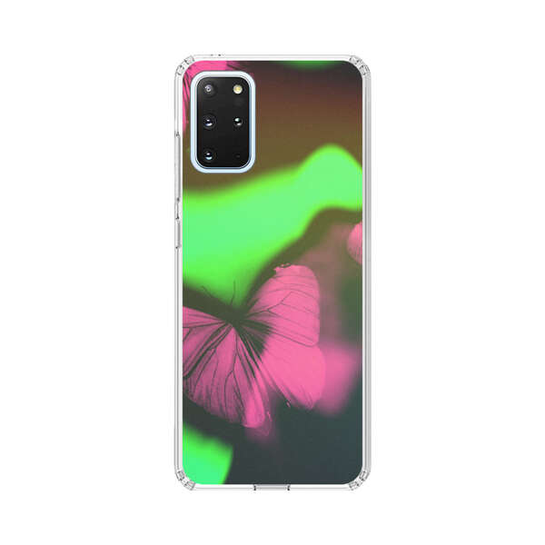 Pink Butterflies Green Background Samsung Galaxy S20 Plus (5G) Case