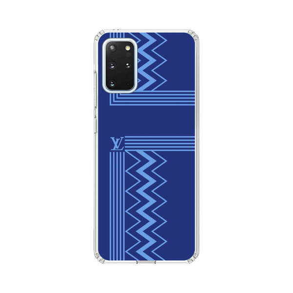 Stylish Geometric Zigzag Pattern in Blue Samsung Galaxy S20 Plus (5G) Case