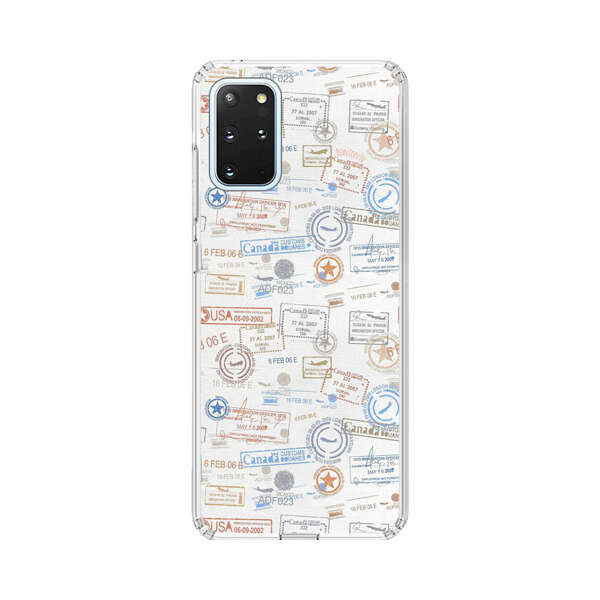 Vintage Passport Stamps Pattern Samsung Galaxy S20 Plus (5G) Case