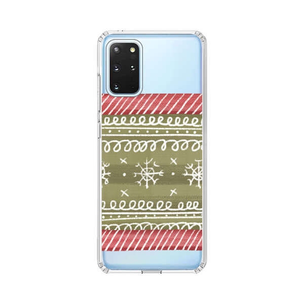 Winter Pattern with Snowflakes and Red Stripes Samsung Galaxy S20 Plus (5G) Case