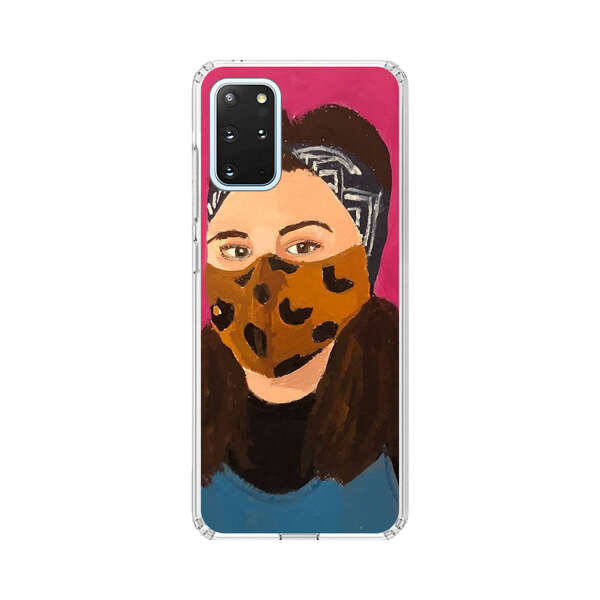 Woman Leopard Print Face Mask Samsung Galaxy S20 Plus (5G) Case