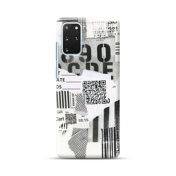 Abstract Collage Torn Paper Barcodes Samsung Galaxy S20 Plus (5G) Hard Case