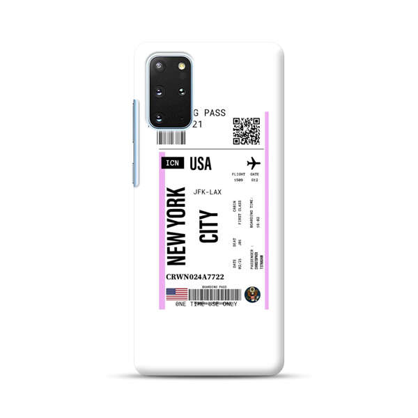 Boarding Pass New York City Flight Ticket Samsung Galaxy S20 Plus (5G) Hard Case