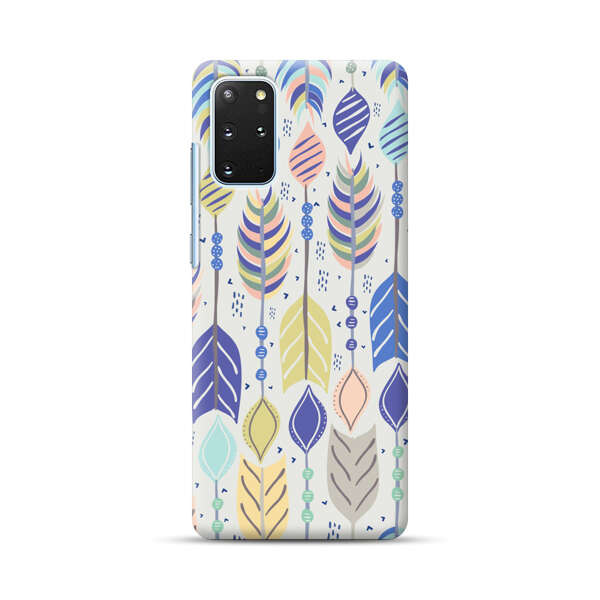 Colorful Feathers Pattern Pastel Samsung Galaxy S20 Plus (5G) Hard Case