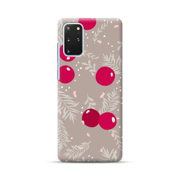 Cranberries and pine branches holiday pattern Samsung Galaxy S20 Plus (5G) Hard Case