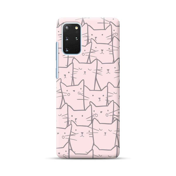 Cute Hand Drawn Cat Pattern Samsung Galaxy S20 Plus (5G) Hard Case