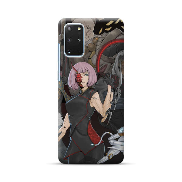Futuristic Cyberpunk Warriors and Robotic Cat in Dynamic Pose Samsung Galaxy S20 Plus (5G) Hard Case
