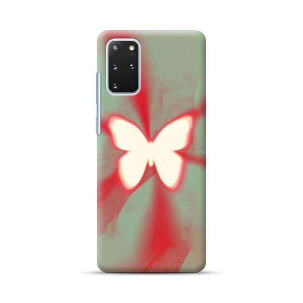 Glowing White Butterfly Abstract Radiant Design Samsung Galaxy S20 Plus (5G) Hard Case