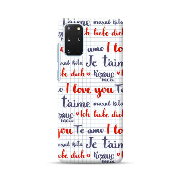 Love Message Multilingual Pattern Samsung Galaxy S20 Plus (5G) Hard Case