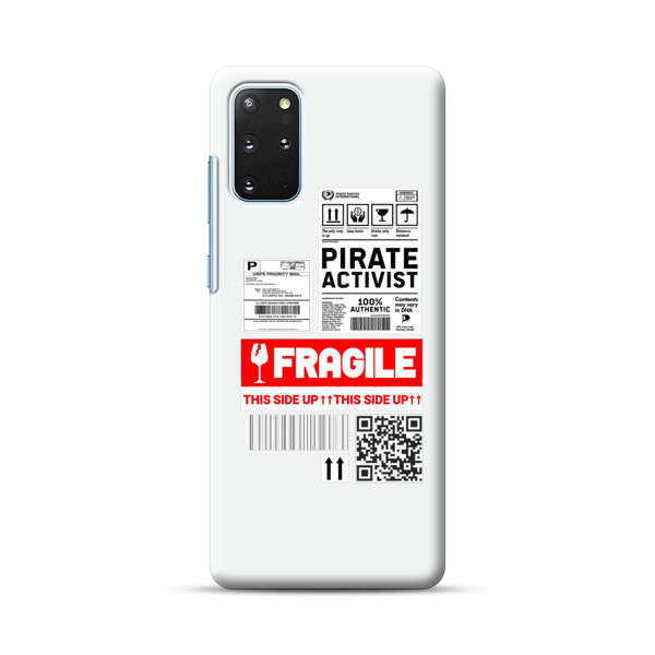 Pirate Activist Fragile Shipping Label Samsung Galaxy S20 Plus (5G) Hard Case