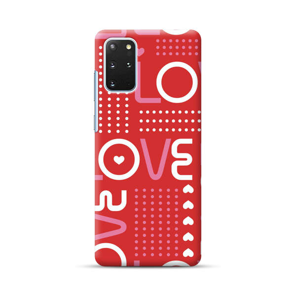 Red Love Typography Pattern Samsung Galaxy S20 Plus (5G) Hard Case