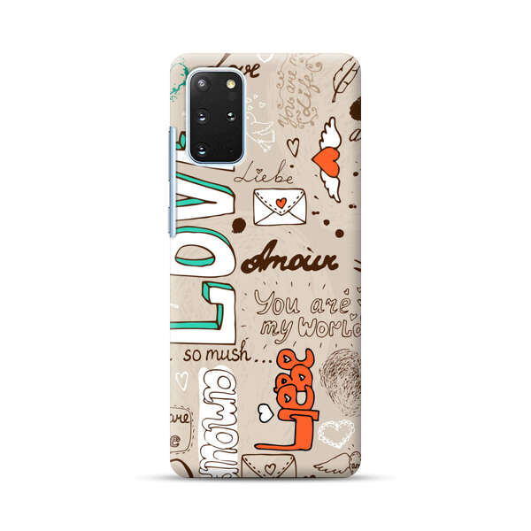 Romantic Love Doodle Collage Samsung Galaxy S20 Plus (5G) Hard Case