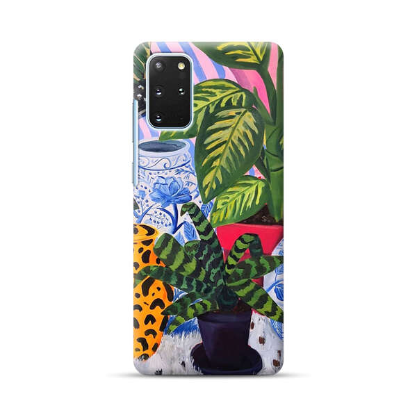Vibrant Tropical Plants and Decorative Vases Samsung Galaxy S20 Plus (5G) Hard Case
