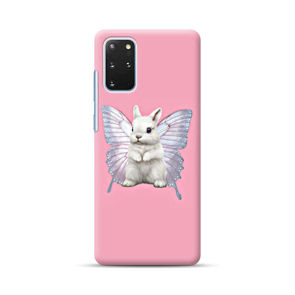 White Bunny with Butterfly Wings Samsung Galaxy S20 Plus (5G) Hard Case