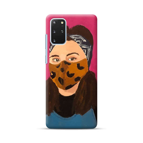 Woman Leopard Print Face Mask Samsung Galaxy S20 Plus (5G) Hard Case
