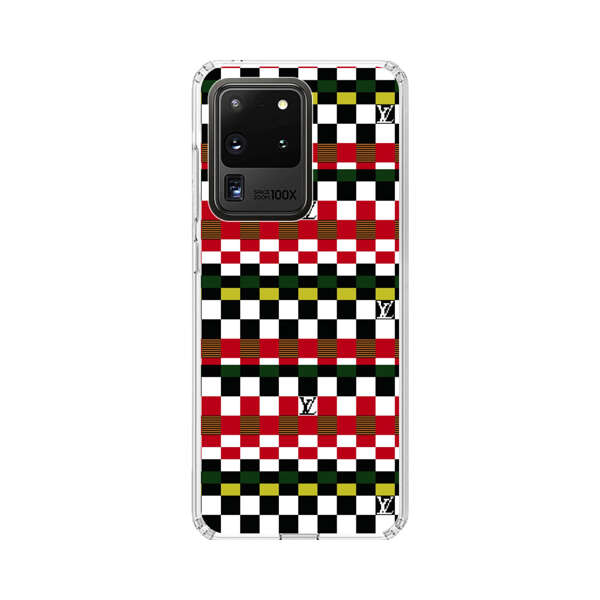 Colorful Checkerboard Stripes Pattern Samsung Galaxy S20 Ultra 5G Case