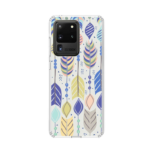 Colorful Feathers Pattern Pastel Samsung Galaxy S20 Ultra 5G Case