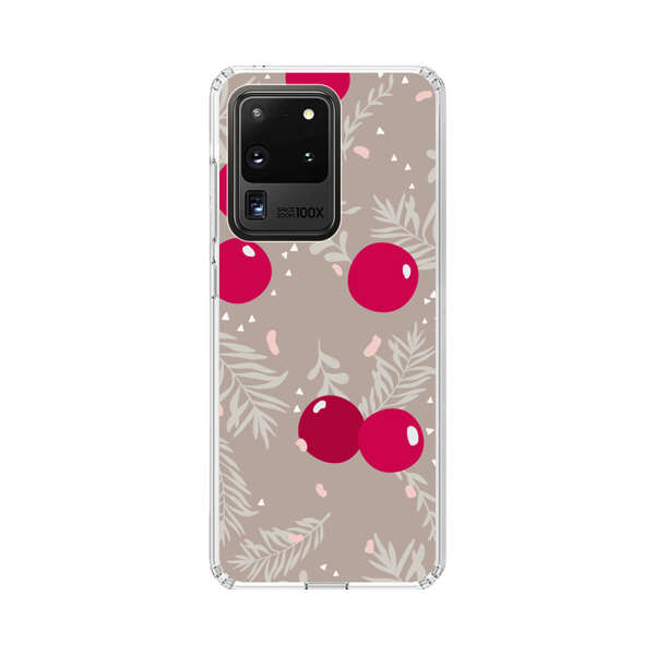 Cranberries and pine branches holiday pattern Samsung Galaxy S20 Ultra 5G Case