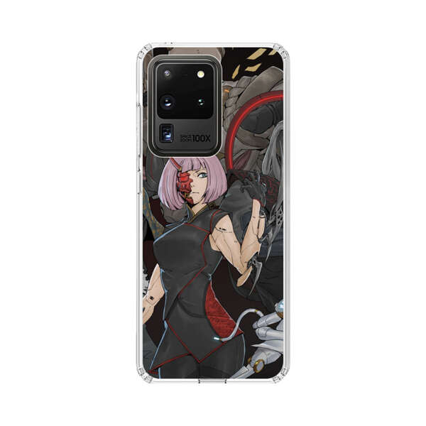 Futuristic Cyberpunk Warriors and Robotic Cat in Dynamic Pose Samsung Galaxy S20 Ultra 5G Case