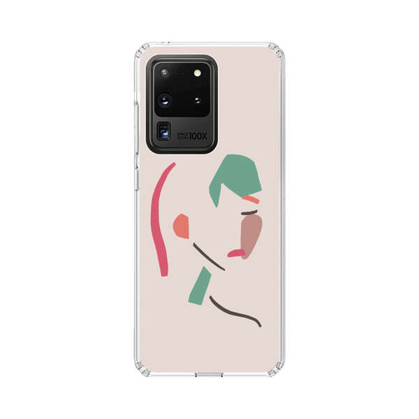 Minimalist Abstract Line Art Woman Face Samsung Galaxy S20 Ultra 5G Case