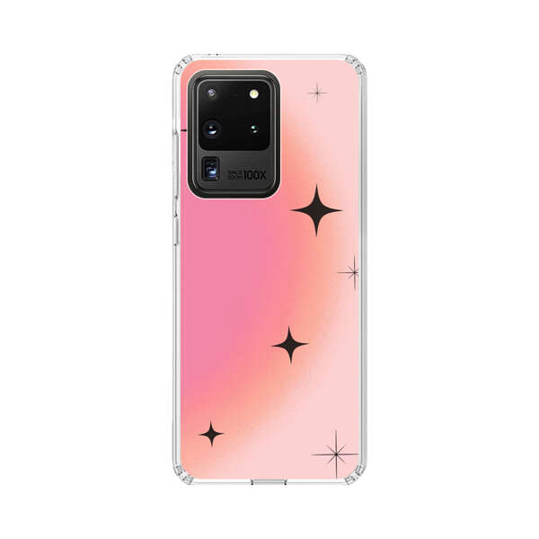 Pink Peach Gradient with Black Stars Samsung Galaxy S20 Ultra 5G Case