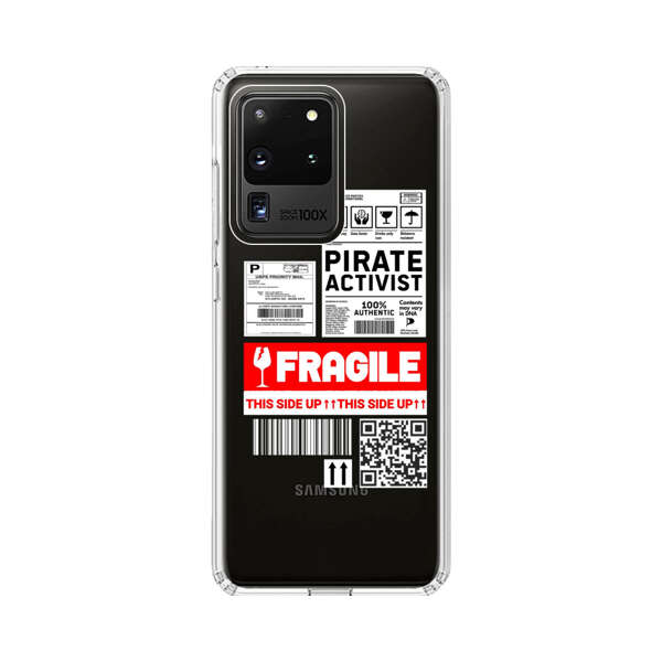 Pirate Activist Fragile Shipping Label Samsung Galaxy S20 Ultra 5G Case