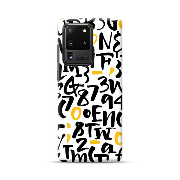 Abstract Typography Letter Number Pattern Samsung Galaxy S20 Ultra 5G Hard Case