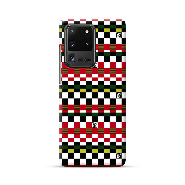 Colorful Checkerboard Stripes Pattern Samsung Galaxy S20 Ultra 5G Hard Case