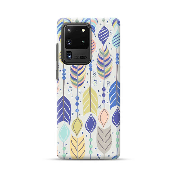 Colorful Feathers Pattern Pastel Samsung Galaxy S20 Ultra 5G Hard Case
