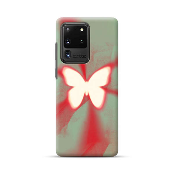 Glowing White Butterfly Abstract Radiant Design Samsung Galaxy S20 Ultra 5G Hard Case