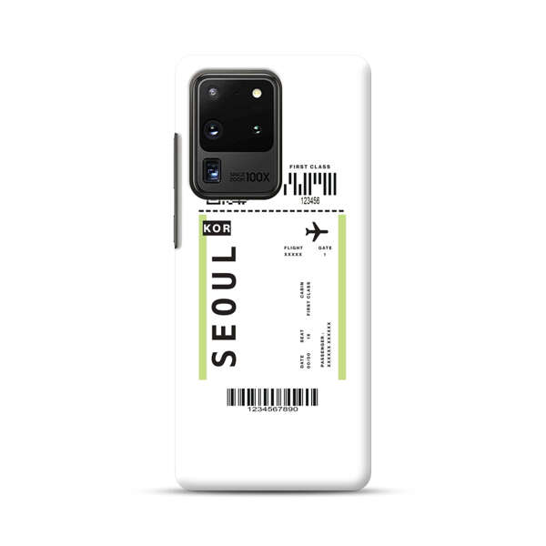 Minimalist Seoul Boarding Pass Samsung Galaxy S20 Ultra 5G Hard Case