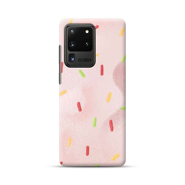 Pastel Pink Sprinkles Pattern Samsung Galaxy S20 Ultra 5G Hard Case
