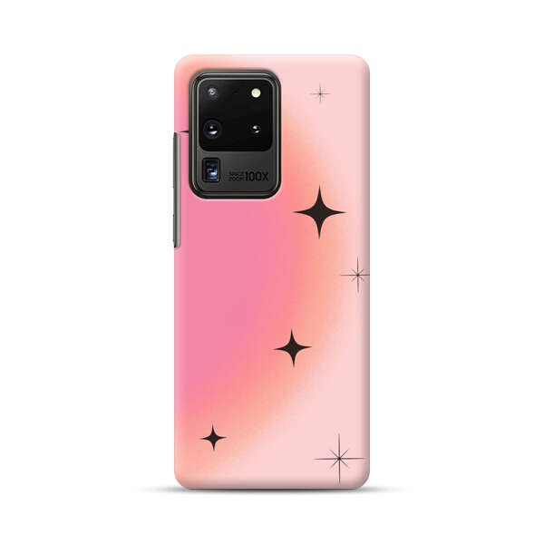 Pink Peach Gradient with Black Stars Samsung Galaxy S20 Ultra 5G Hard Case