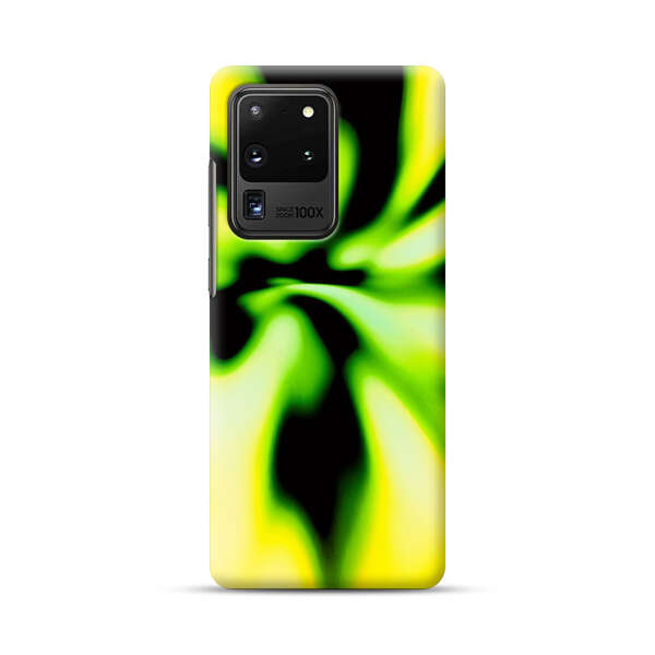 Vibrant Abstract Green and Yellow Swirl Samsung Galaxy S20 Ultra 5G Hard Case