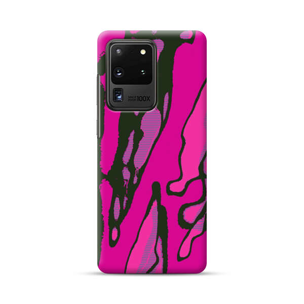 Vibrant Abstract Magenta Black Pattern Samsung Galaxy S20 Ultra 5G Hard Case